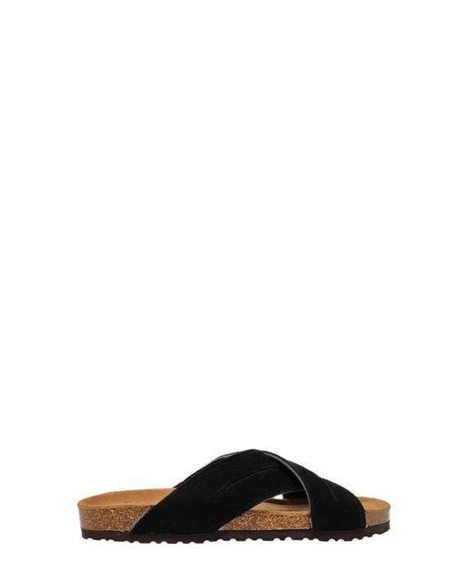 GAAHUU Black Crisscross Slide Sandal