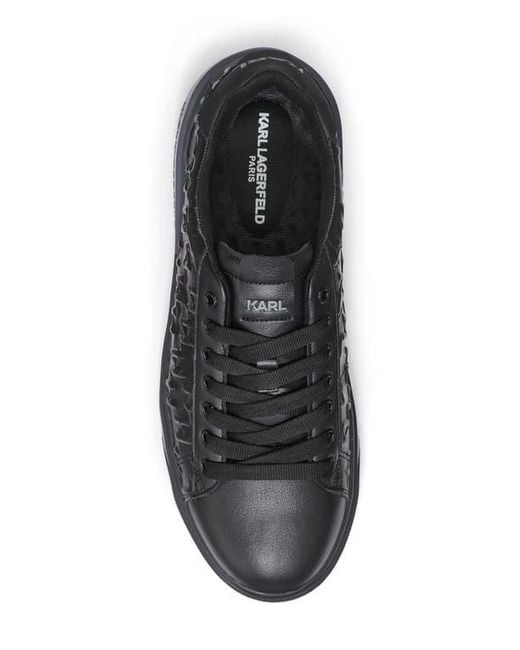 Karl Lagerfeld Black Grid Logo Embossed Sneaker for men