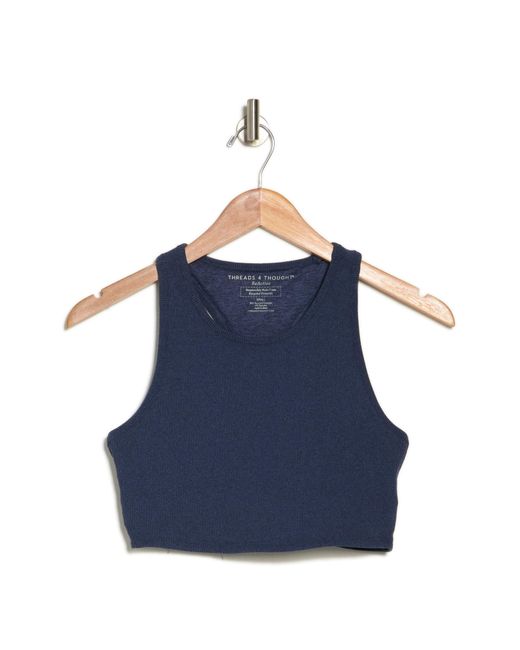 Threads For Thought Kensi Ribbed Sports Bra in Blue | Lyst