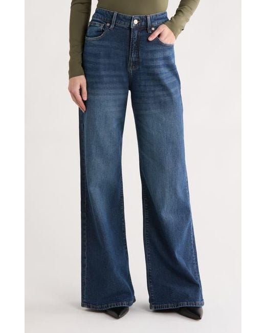 GOOD AMERICAN Blue Good Ease Relaxed Fit Wide Leg Jeans