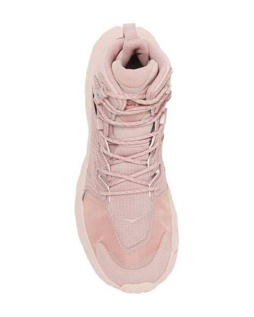 Hoka One One Pink Waterproof Leather Hiking Shoes