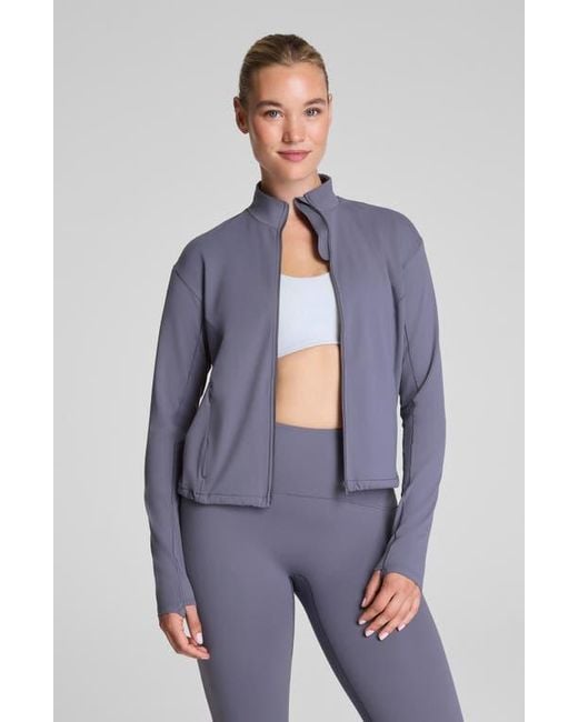 Spanx Purple Brushed Full Zip Jacket