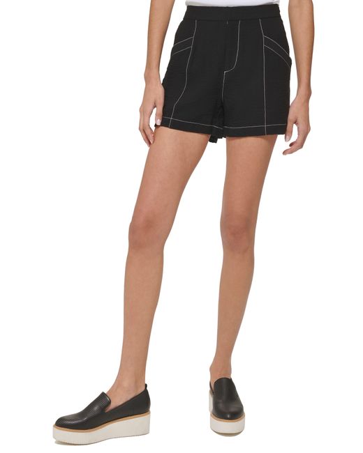 DKNY Black Contrast Stitch Shorts