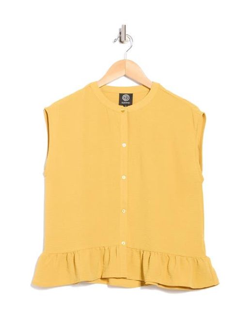 Bobeau Blue Airflow Sleeveless Button-Up Top