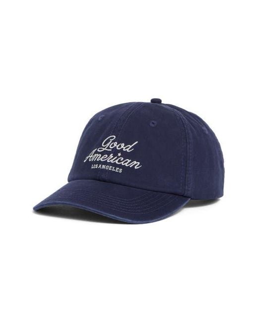 GOOD AMERICAN Blue Logo Baseball Cap