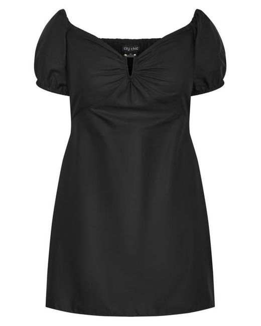City Chic Black Marcie Off-The-Shoulder Minidress