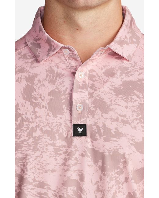 BAD BIRDIE Pink Performance Golf Polo At Nordstrom for men