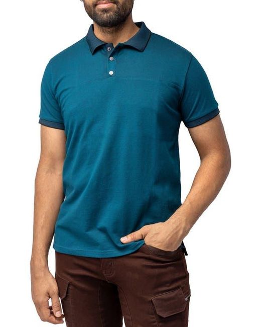 Xray Jeans Blue Contrast Collar Piqué Polo Shirt for men