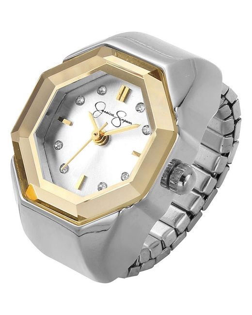 Jessica Simpson Metallic Silvertone Ring Watch, 22Mm