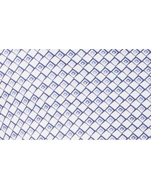 Tailorbyrd Blue Nested Diamond Print Performance Polo for men