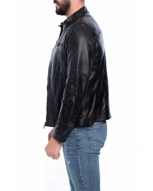 VELLAPAIS Black Soft Leather Jacket for men