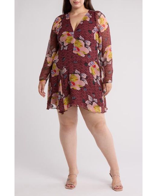 Joie Odilia Long Sleeve Silk Dress in Red Lyst