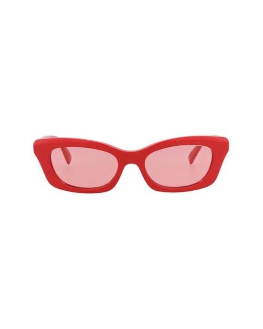 Alexander McQueen Red 52Mm Rectangular Sunglasses