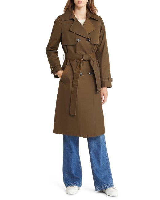 Sam Edelman Natural Water Resistant Double Breasted Trench Coat