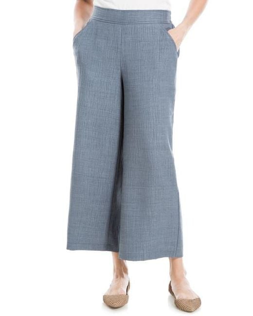 Max Studio Blue Textured Wide Leg Pants