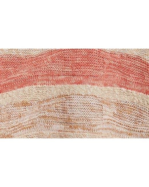 Faherty Brand Multicolor Miramar Stripe Linen & Cotton Crewneck Sweater