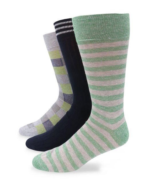 Lorenzo Uomo Green Assorted 3-pack Socks for men
