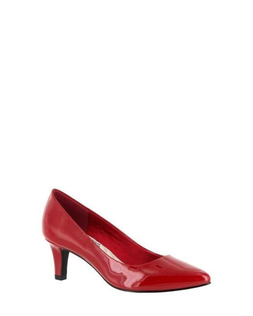 Easy Street Red Pointe Patent Leather Pumps