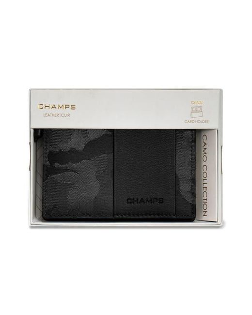 CHAMPS Black Camo Card Case for men