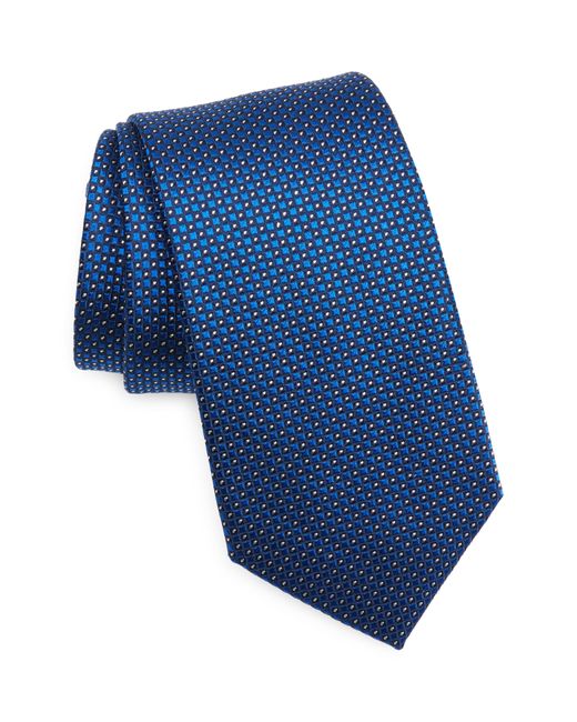 Duchamp Blue Geometric Silk Tie for men