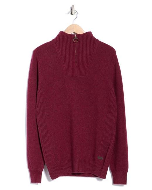 Barbour Men's Red Nelson Essential Wool Half Zip Sweatshirt