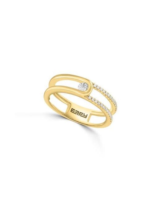 Effy Metallic Diamond Interlocking Stacking Ring