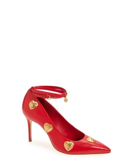 Cinq À Sept Red Madison Ankle Strap Pump