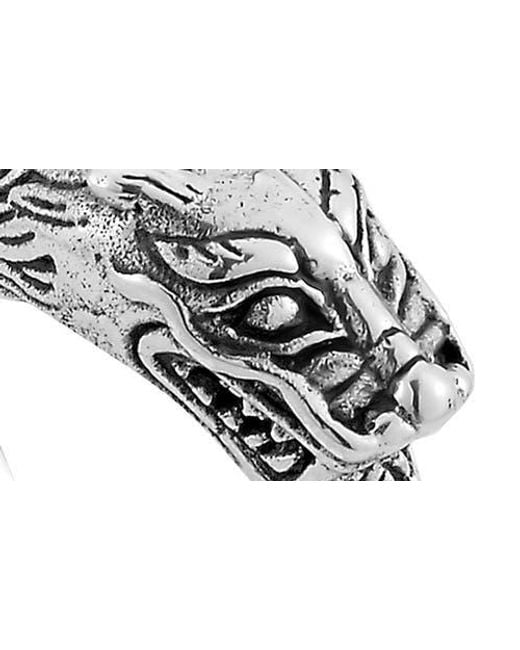 Samuel B. Metallic Engraved Dragon Ring