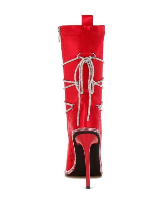 LONDON RAG Red Dacia Pointed Toe Boot