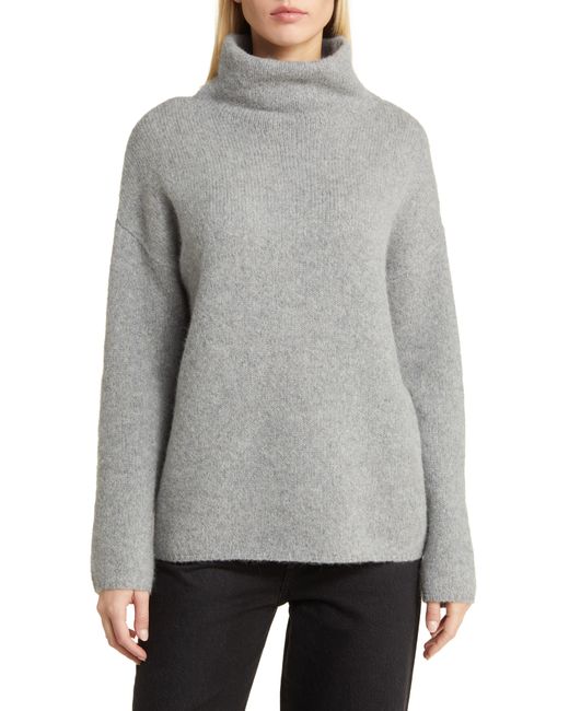 Nordstrom Gray Fuzzy Cowl Neck Sweater