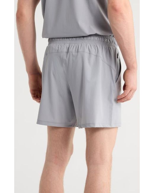90 Degrees Gray Warp Five-Inch Active Shorts for men