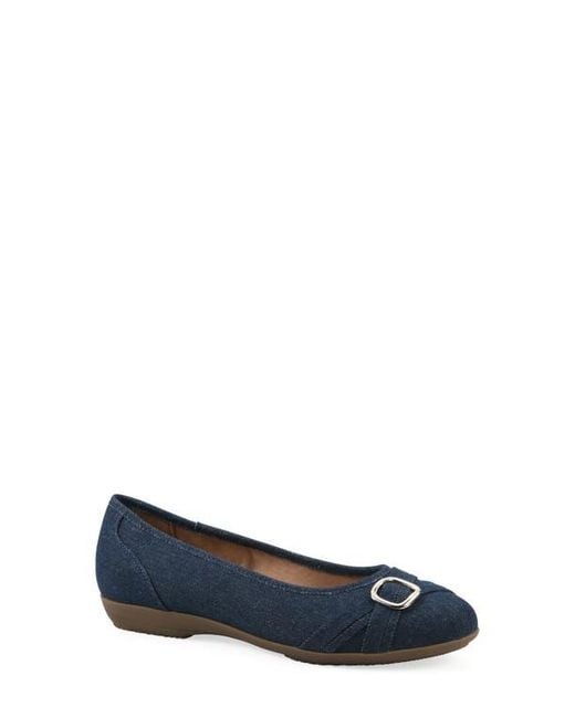 White Mountain Blue Calming Buckle Strap Flat