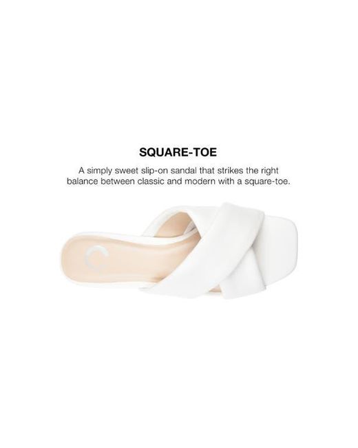 Journee Collection White Carlotta Slide Sandal
