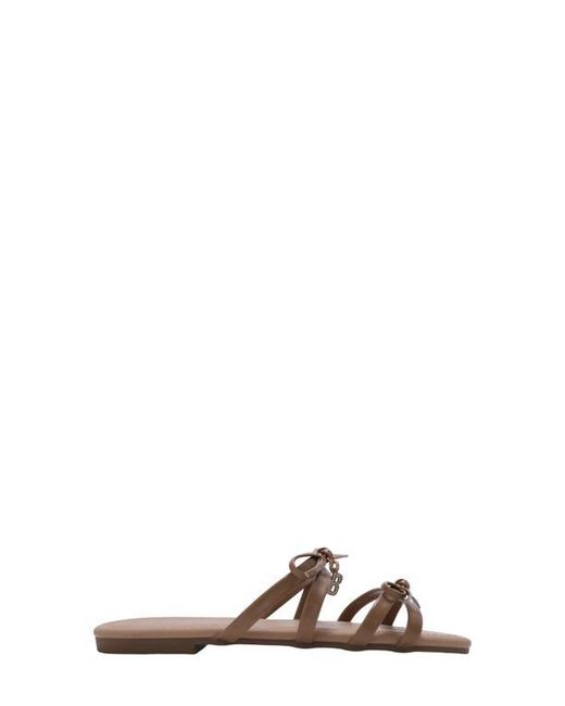 Bebe Brown Bow Strappy Sandal