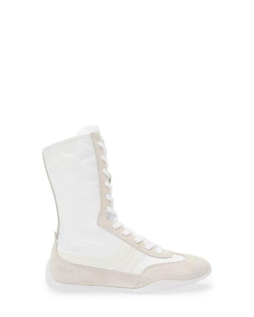 Steve Madden White Paxtin Lace Up Boot