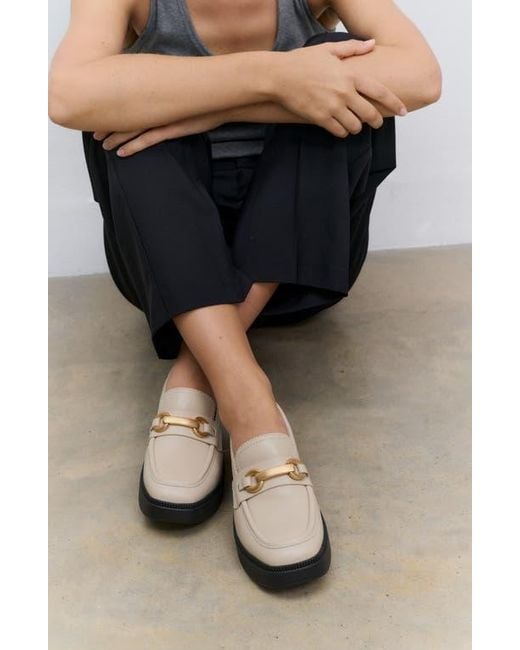 Fitflop White F-Luma Chunky Snaffle Bit Platform Loafer