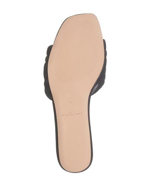 Kurt Geiger Black Brixton Quilted Slide Sandal