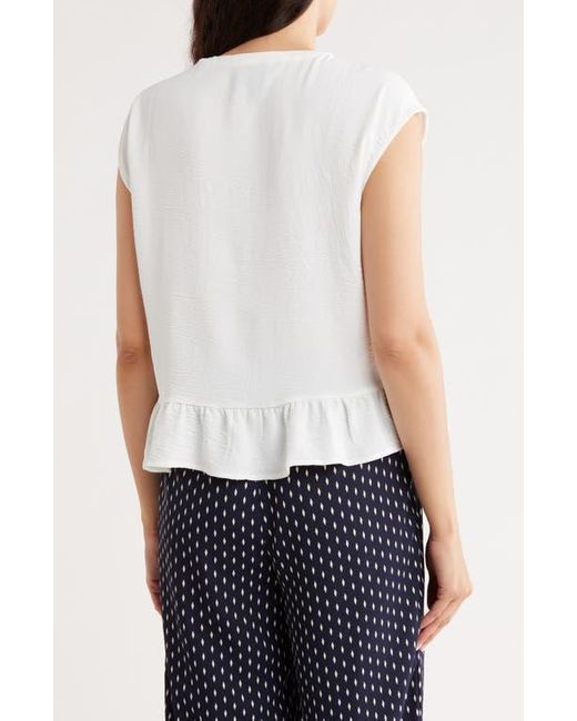Bobeau White Airflow Sleeveless Button-Up Top