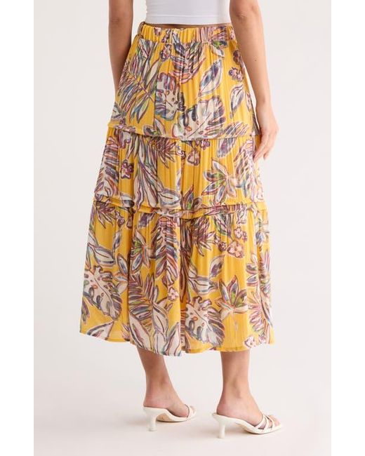 Nanette Lepore Orange Printed Tiered Skirt