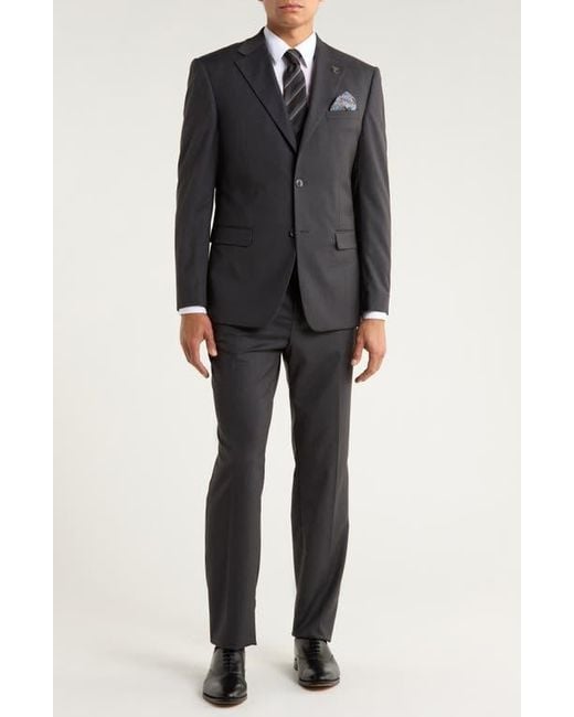 ZEGARIE Black Mélange 3-Piece Suit for men