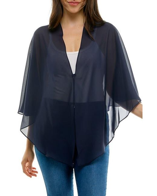 Nina Leonard Blue Chiffon Capelet