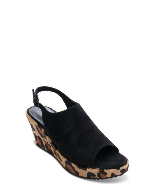 Vaneli Black Liza Genuine Calf Hair Wedge Sandal