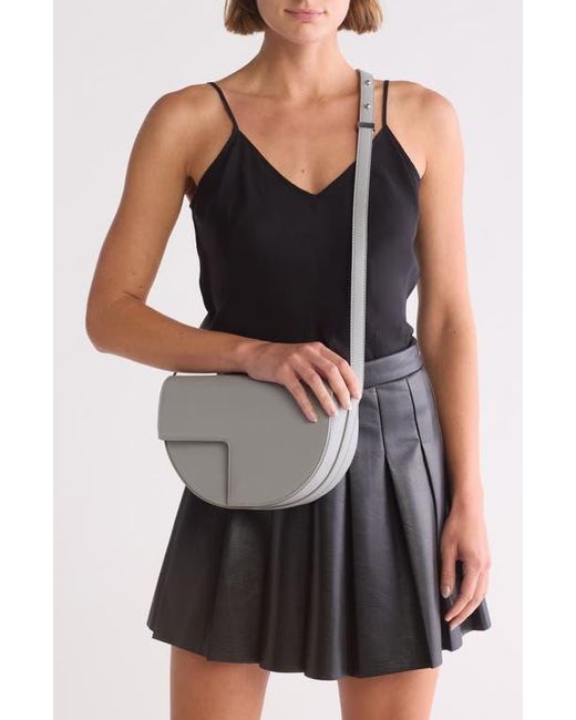 BCBGMAXAZRIA Gray Geo Half Moon Crossbody Bag