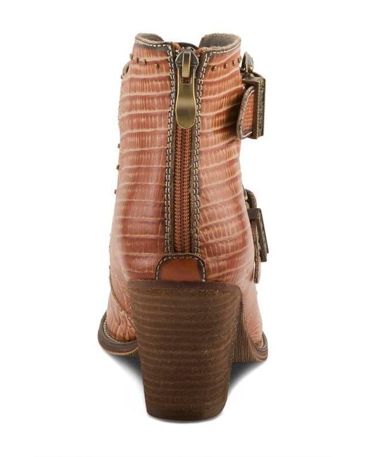 Spring Step Brown Notched Nature Buckled Bootie