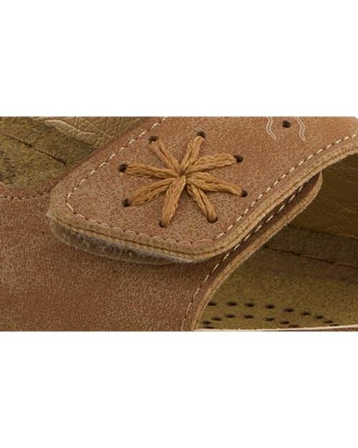 Flexus by Spring Step Brown Double Strap Wedge Sandal