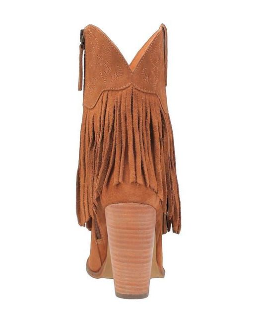 Dingo Brown Fringe Zip-Up Western Boot
