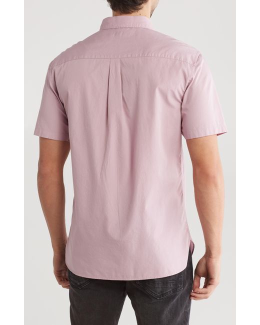 AllSaints Pink Riviera Short Sleeve Button-up Shirt for men