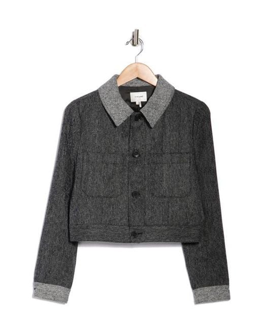 FRAME Black Button Front Jacket