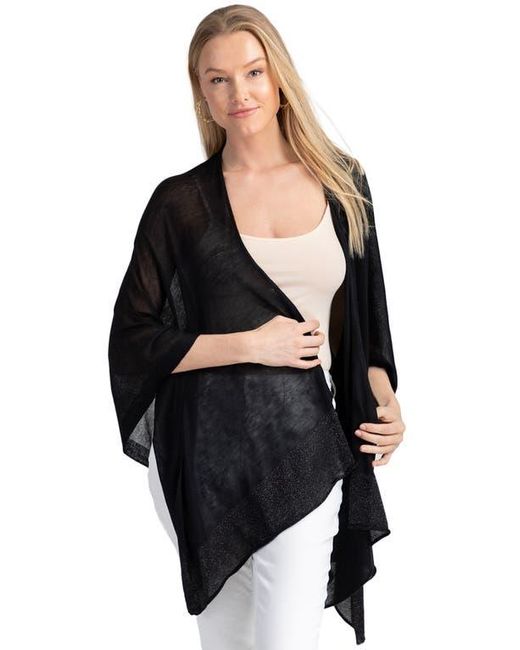 Saachi Black Luxe Open Front Duster Coverup