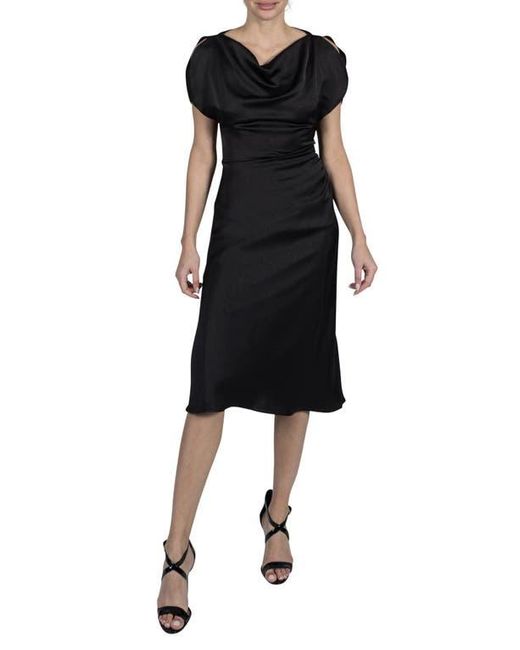 Julia Gthered V Neck Dress Black Dahlia main image 0